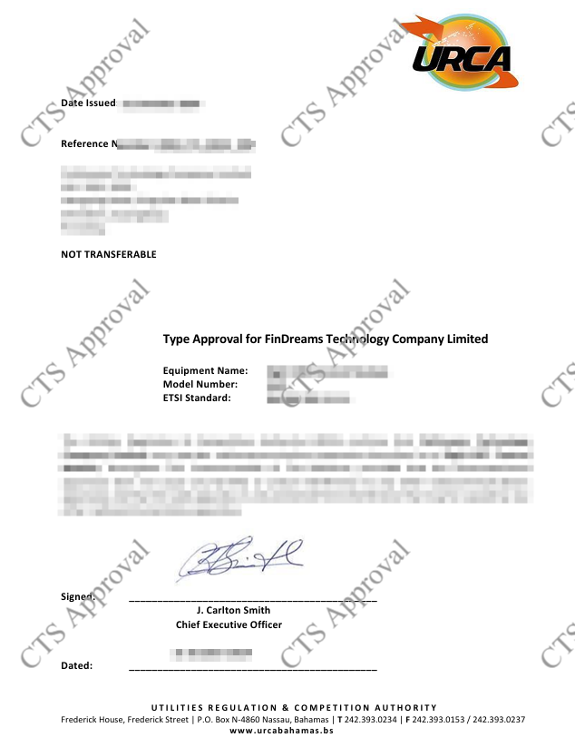 URCA Certificate