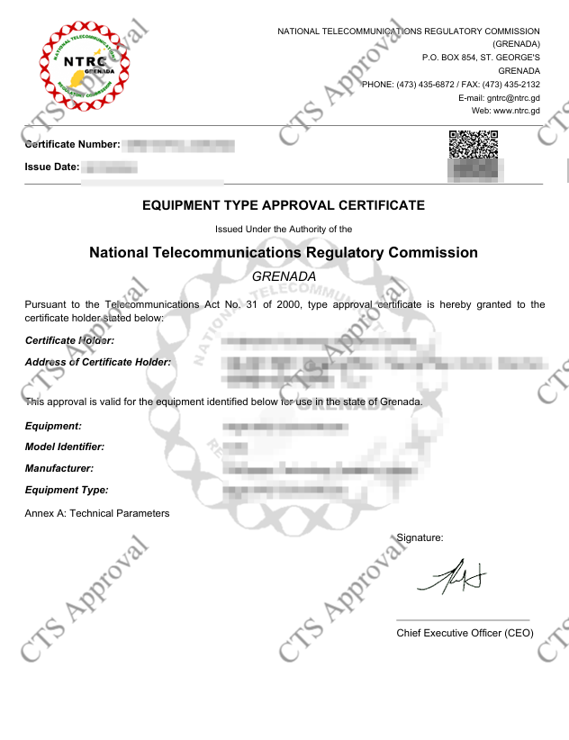 NTRC Certificate