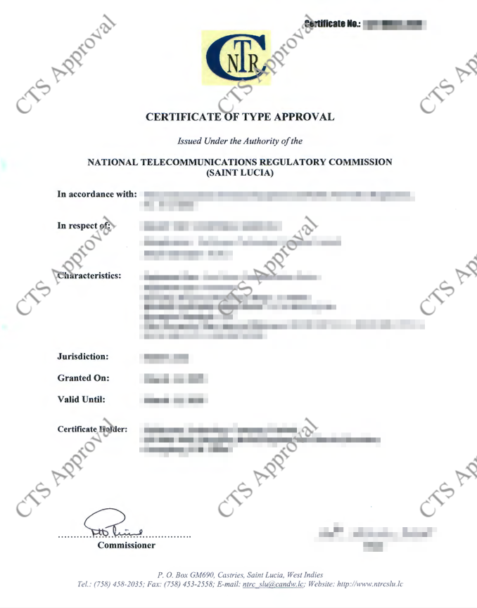 NTRC Certificate