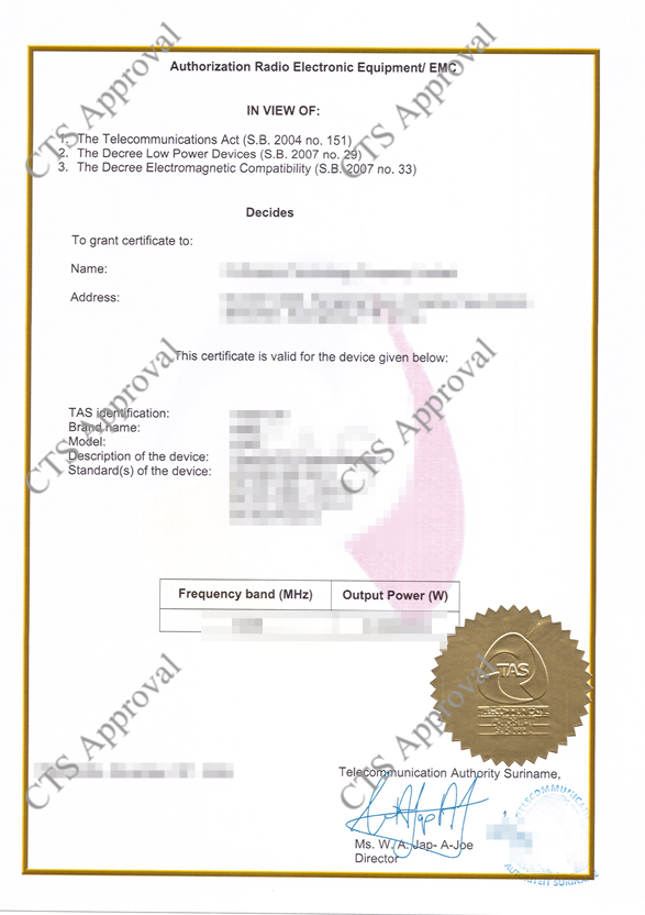 TAS Certificate