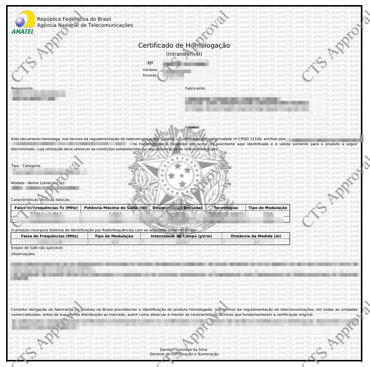 ANATEL Certificate