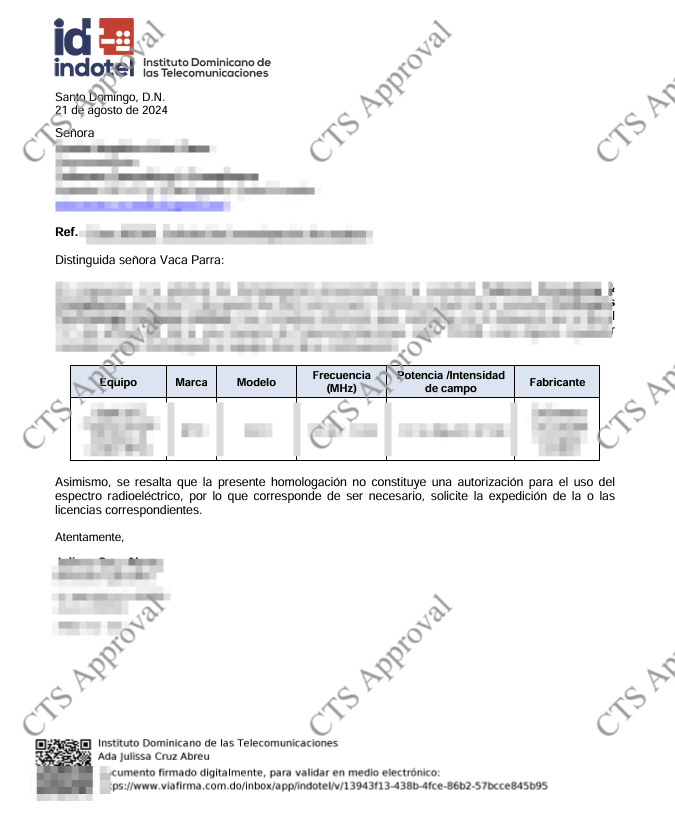 INDOTEL Certificate