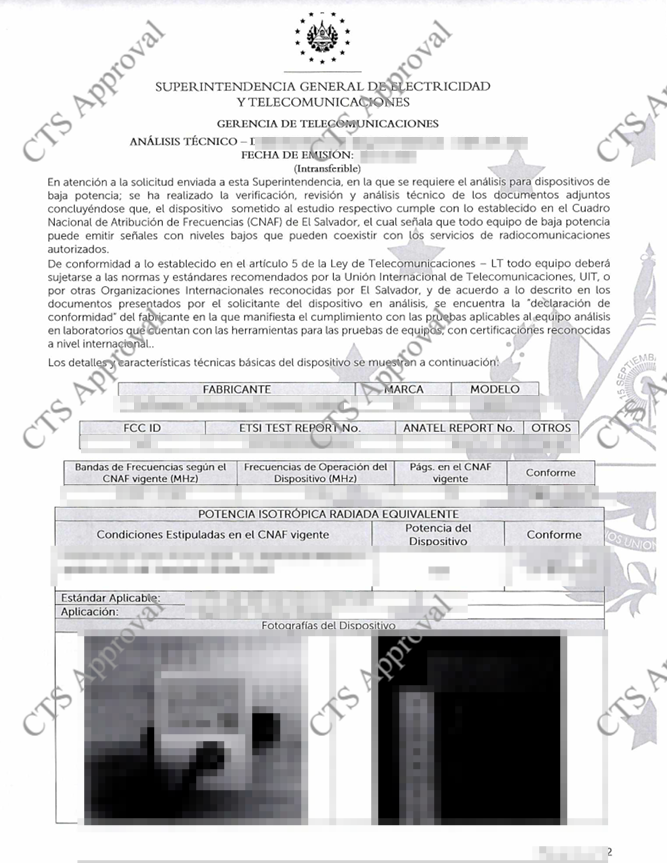 SIGET Certificate