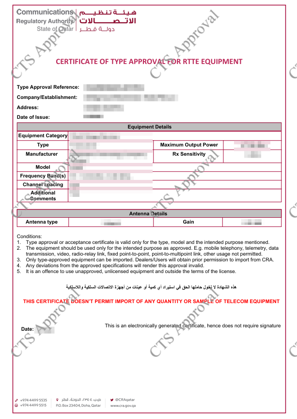 CRA Certificate
