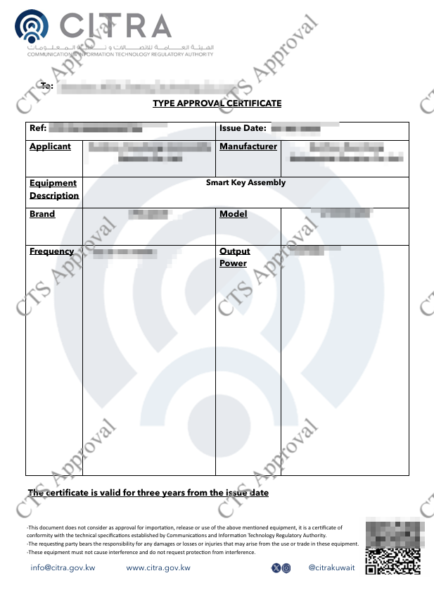 CITRA Certificate