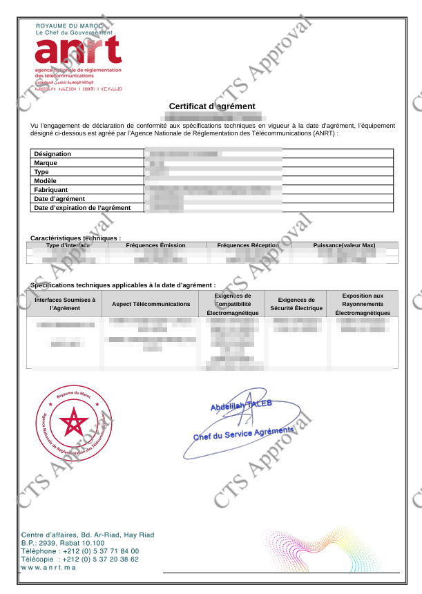 ANRT Certificate